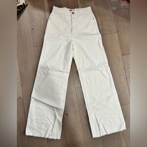 DL1961 Off-White Wide-Leg Jeans